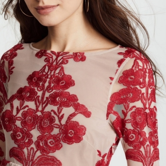 For Love & Lemons Red Lace Temecula Mini Dress - Picture 10 of 11